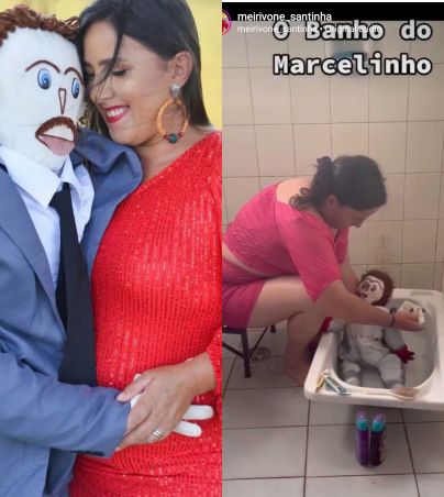 Meirivone y Marcelo con una feliz pareja que está en la espera de su segundo hijo de trapo. ESPECIAL