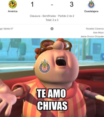 Chivas derrota al América pasando a la final contra Tigres, estos son los mejores memes del partido. ESPECIAL