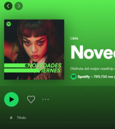 Checa la playlist de novedades de Spotify y entra en la tendencia . Spotify