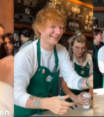 Ed Sheeran promociona "Autumn Variations” vendiendo café en Starbucks (VIDEO). TIKTOK/WARNERMUSICSPAIN