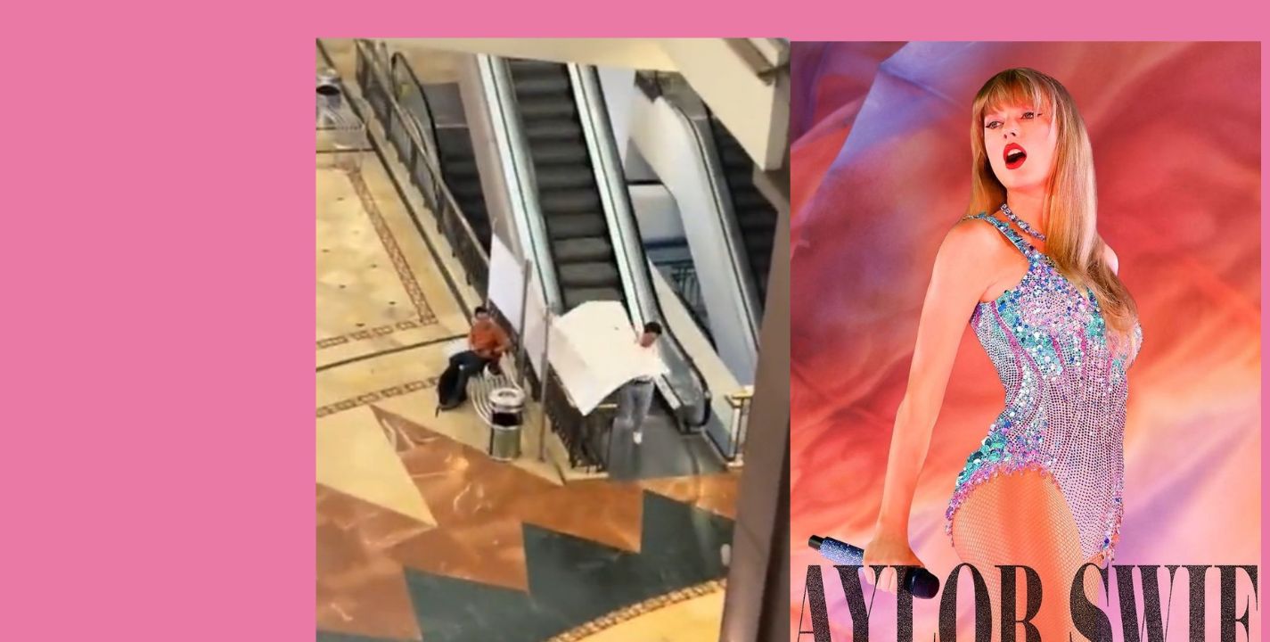 Swiftie se roba letrero de Taylor Swift en Cinepolis y se vuelve viral por la graciosa huida (VIDEO). INSTAGRAM/Taylor Swift