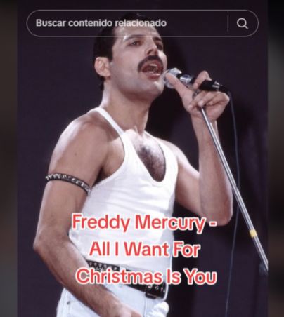 La IA nos muestra como sería si Freddie Mercury cantara "All I Want for Christmas Is You" y conmueve. tiktok/aimelotik