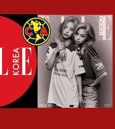 K-Pop; Idols de ITZY posaron para revista de modas con playera oficial del Club América . INSTAGRAM/ellekorea