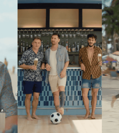 El astro argentino del futbol, Lio Messi, protagoniza un nuevo comercial de cerveza junto a Ted Lasso y Marino para el medio tiempo del Super Bowl LVIII. X -TWITTER-/ porquetendencia