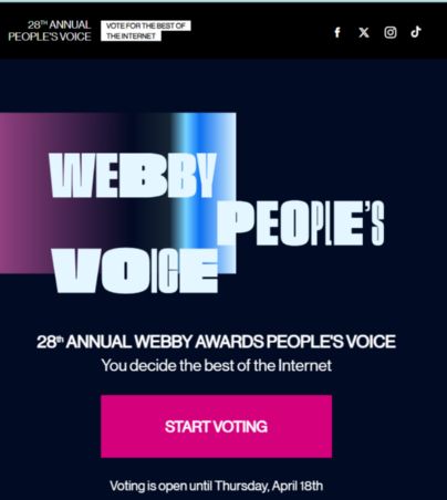 Conoce a los nominados a los premios Webby 2024 y cómo votar por ellos aquí. WEBBY